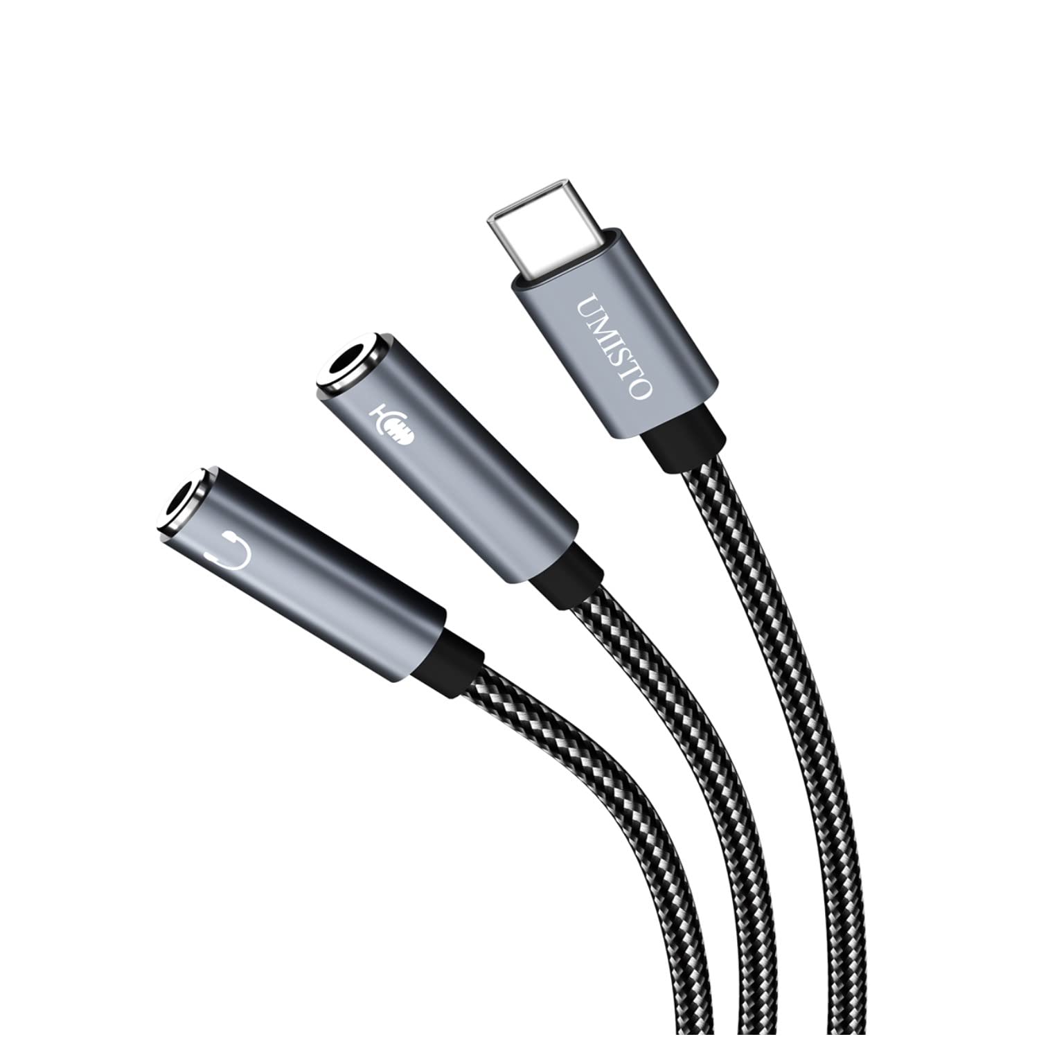 Amazon.co.jp: UMISTOタイプ C マイク ヘッドホン 分岐 USB-C to 3.5mm